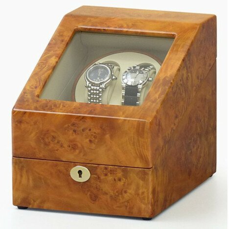 Cutie intors ceasuri automatice iUni, Watch Winder 2 + 3 spatii depozitare Gold