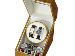 Cutie intors ceasuri automatice iUni, Watch Winder 2 + 3 spatii depozitare Gold